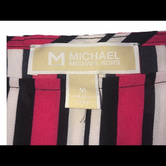 Michael KORS Women’s Pink Striped Oversized Blouse - Picture 8 of 9
